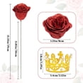thumbnail image 4 of Bouquet de rosas con purpurina, Waipfaru, falsas, artificiales, color rojo 24, 4 of 7