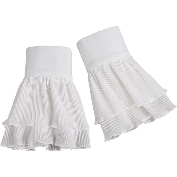 Detachable Wrist Cuffs Pleated Horn Detachable Shirt Fake Sleeve Cuffs for Women and Girls