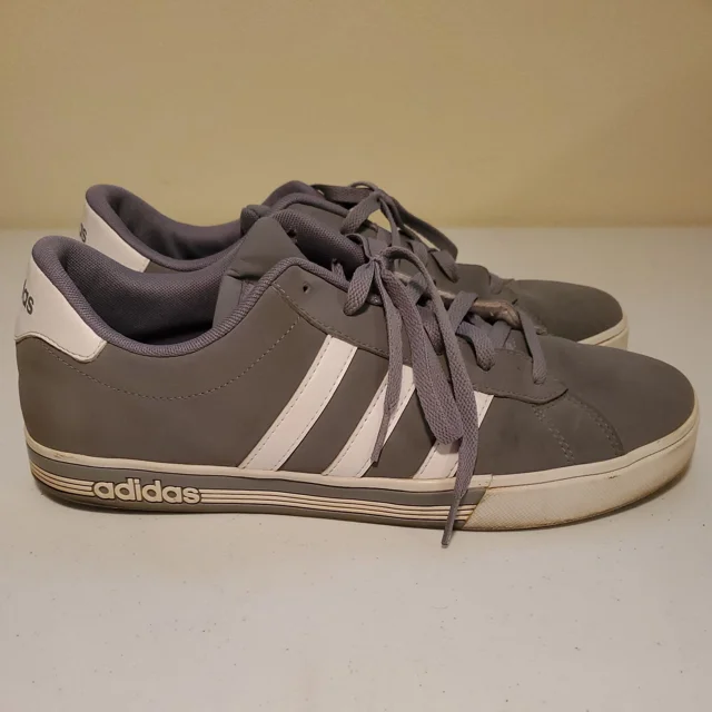 Adi - das Men's Daily Team Gray White Lace Up AW4795 Sneakers Size 13