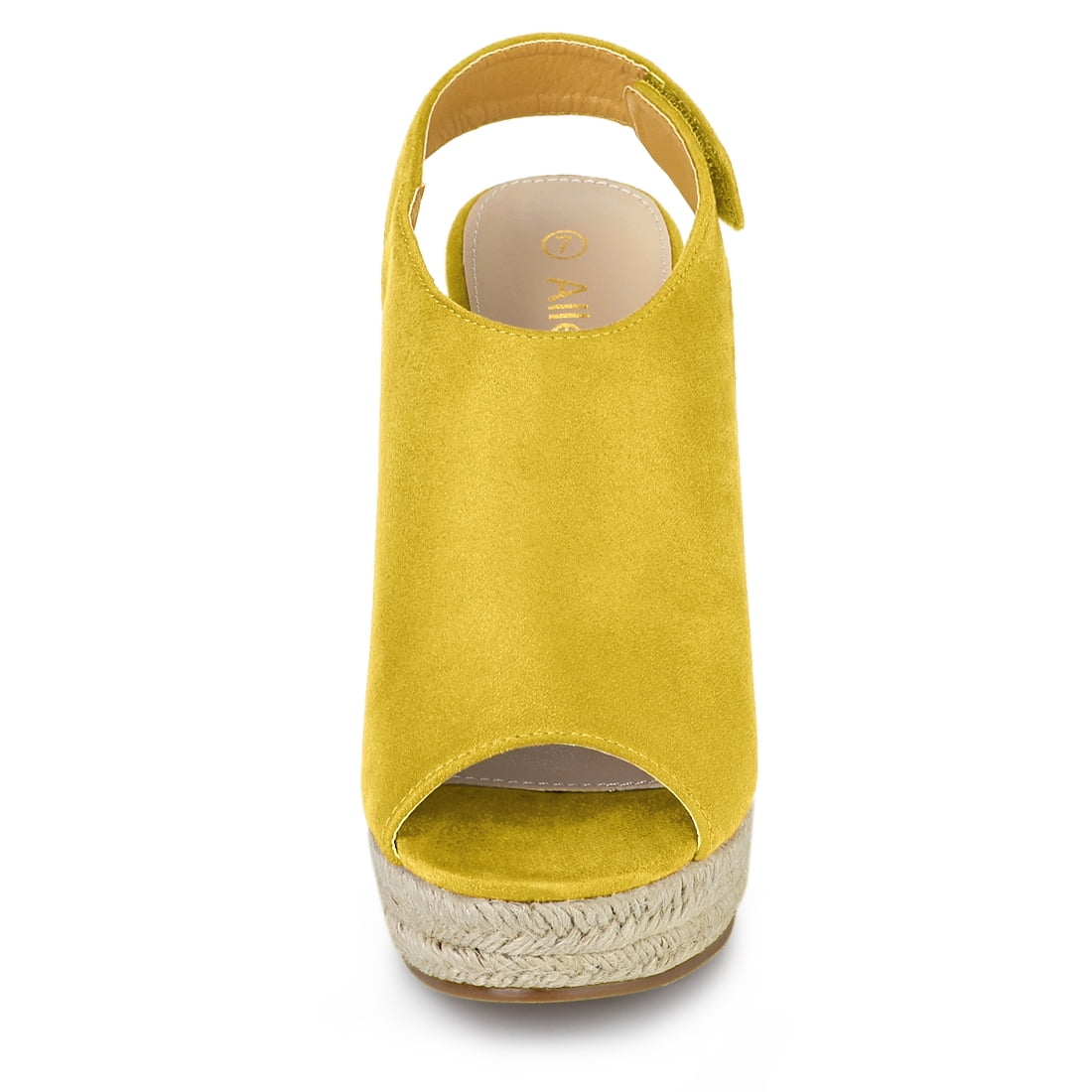 DARING DIVA Slingback Platform Wedges Heel Espadrille Wedge Sandals Yellow 7
