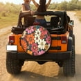 thumbnail image 3 of KAKALAD Hippie Floral 4 Spare Tire Cover Universal Car Vehicle Tools For Rv SUV Truck Camper Travel Trailer Accessories Buckle 14” Inch, 3 of 6