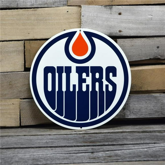 Authentic Street Signs 90210 12 Pouces Logo Edmonton Oilers en Acier