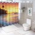 thumbnail image 7 of Fenyluxe Sunset Palm Tree Beach Pretty Shower Curtain Bathroom Decor Polyester Fiber Shower Curtain for Bathroom Decoration with Hooks 60x72, 7 of 7