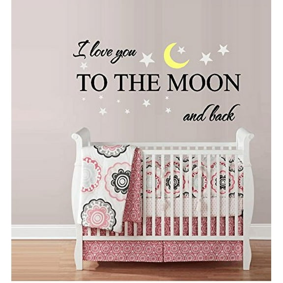 Decal ~ I love you to the Moon and back #5 ~ WALL DECAL, LARGE 17" x 35"