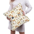 thumbnail image 6 of Bingfone Cartoon Corgi Linen Throw Pillow Covers Cushion Case Pocket Button Vintage Farmhouse Pillowcase-20"x20", 6 of 9