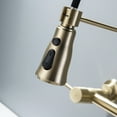 thumbnail image 4 of 3 Modes Brushed Gold Wall Mounted Kitchen Faucet with Pull-Down Sprayer, 2 Hole Kitchen Sink Faucet with 360 Swivel Sprayer, 4 of 8