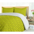 thumbnail image 5 of Ambesonne Checkered Duvet Cover Sets, Geometric Victorian Motif, 2-Queen, Lime Green, 5 of 7