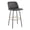Gray, variant on Silver Orchid  Vallberga 30" Fixed-Height Bar Stool with Metal Base & Round Gold Footrest (Set of 2) Grey Faux Leather/Black Metal Base Black Finish,