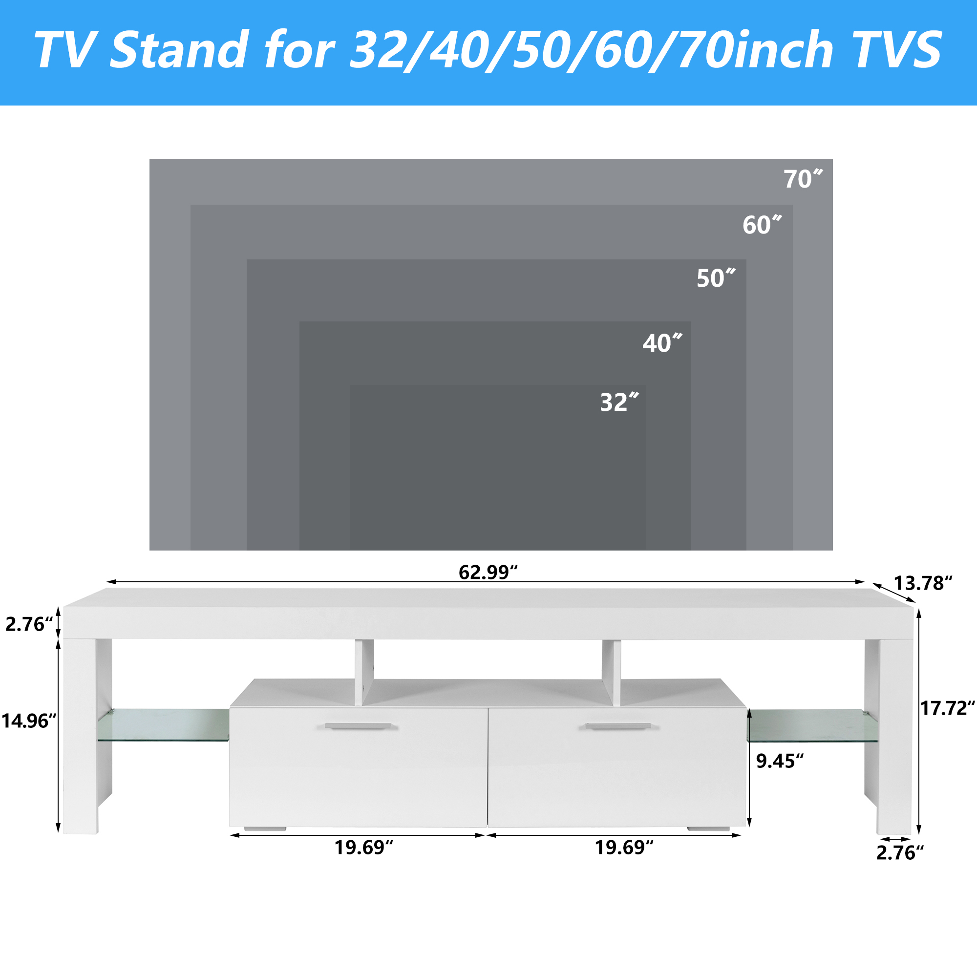uhomepro TV Stand for TVs up to 70