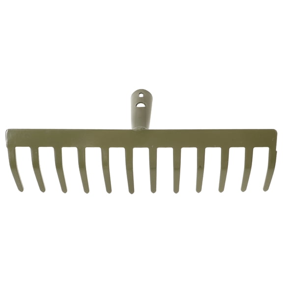 TABLZONE Metal Garden Rake with 12 Tines for Soil Loosening Leaves and Grass Removal