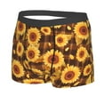 thumbnail image 5 of Goofa Vintage Brown Plaid Sunflower Printed Men's Boxer Briefs Underwear, Moisture-Wicking Underwear, Trunk,Soft and Breathable Cotton Underwear-, 5 of 9