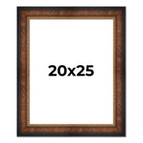 20x25 Frame Brown Walnut Gold Ornate Trim Solid Wood Plein Air Picture Frame | 3 Inch Moulding