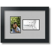 ArtToFrames Collage Photo Picture Frame with 2 - 3x5" Openings, Framed in Black with TV Grey and Black Mats (CDM-3926-774)