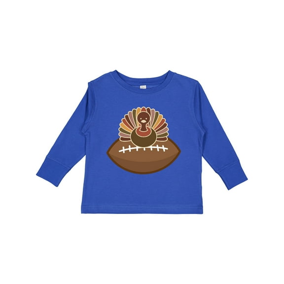 Inktastic Thanksgiving Football Turkey Boys Long Sleeve Toddler T-Shirt