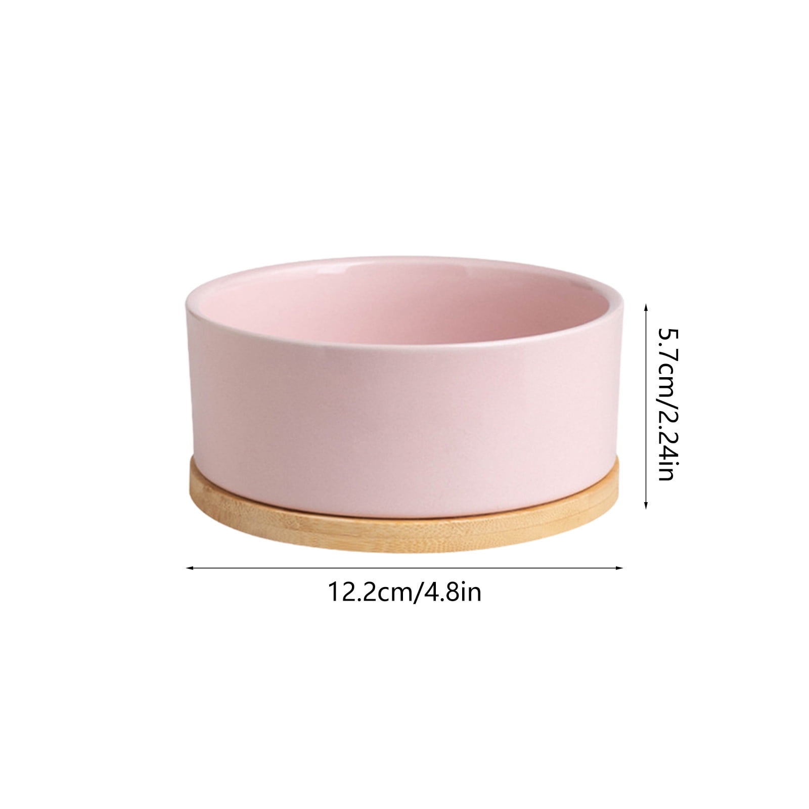 Fmbmuo Ceramics Cat Bowls Ceramic Rectangle Non-Slip Constant Temperature Heating Dog Bowls, Pink Bohemian Portable Multi-Pet Pet Bowls, Suitable for Both Cats and Dogs
