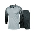 thumbnail image 4 of Manyakai Men Padded Football Goalkeeper Training Uniform Soccer Goalie Jersey with Athletic Shorts Grey 3XL, 4 of 5