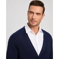 thumbnail image 6 of Kallspin Men's Wool Blend V-Neck Cable-Knit Cardigans Sweaters(Navy Blue, 3X-Large,Tall), 6 of 7