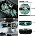 thumbnail image 6 of Jeiento Sea Turtle 12 PCS Front Car Seat Cover Full Set, with Steering Wheel Cover Seat Belt Pad Cover Armrest Box Mat Trash Bin Rear View Mirror Cover Keychain Air Vent Bag Southwest Aztec Teal, 6 of 7