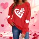 thumbnail image 1 of Xuyuer Valentine's Sweatshirt Women Love Heart Graphic Pullover Top Valentines Gifts Shirt, 1 of 9