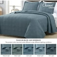 thumbnail image 5 of Chezmoi Collection Kingston Queen Size Bedspread Set, 3-Piece Blue Oversized Quilted Microfiber Lightweight Bedspread Coverlet (100"x106"), 5 of 9