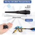 thumbnail image 2 of 100 Pieces Plastic Dart Tips For Electronic Darts, Plastic Electronic Dartboard Darts, Needle Replacement Points Set, 2ba Thread, 2 of 5
