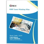 Uinkit 11x17 Laser Transparency Film OHP 50 Pack Acetate Sheets Clear Overhead Projector Laserjet Film for Color Laser