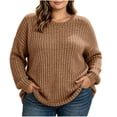 thumbnail image 5 of Womens Sweaters Zeliretfy Women's Plus Size Oversized Sweater Fall Casual Pullover Tops Long Sleeve Crewneck Clothing Apparel Fashion Fall Outfits, 5 of 10
