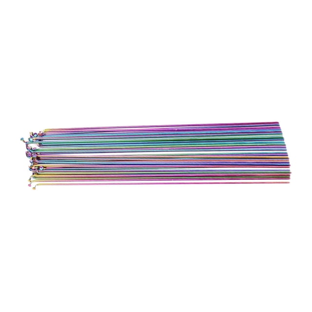jinwen 36 Pcs Rayons de Roue de Vélo, Écrous de Rayons de Roue de Vélo de Montagne en Acier Robustes, Pièces de Rechange 273mm Colorés 10 Pcs