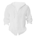 thumbnail image 3 of Afdoent Men's Casual Shirts Male Spring Button Hooded Long Sleeve Jacket Cardigan Jacquard Solid Color Shirt Beach Vacation Shirt, 3 of 3