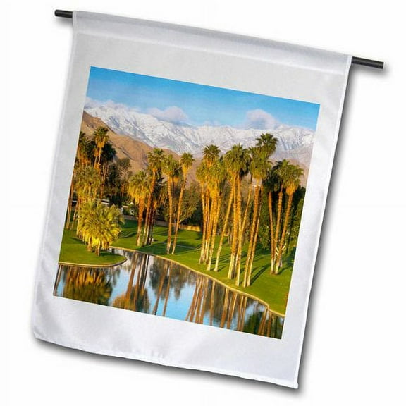 3dRose, USA, California, Palm Springs. Desert Island Golf and Country Club., 12 x 18 inch Garden Flag