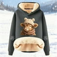 thumbnail image 2 of Womens Oversized Hoodies Long Sleeve Highland Cattle Print Hooded Sweatshirts Fall Fashion Pullover Sweaters Winter Y2k Clothes, 2 of 3