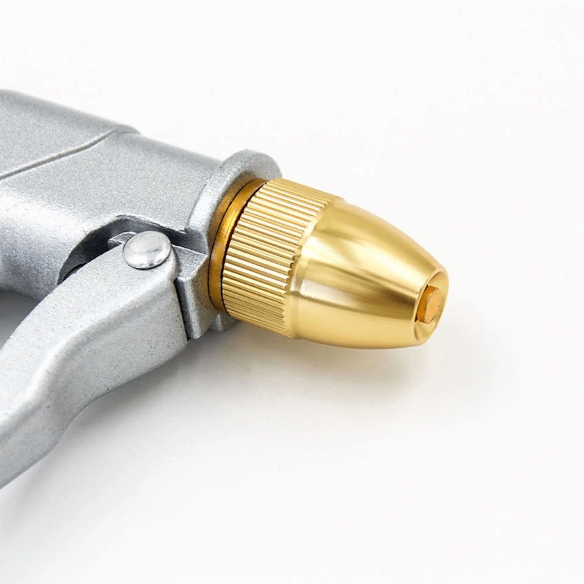 PURELY- 1Pc Garden Hose Nozzle Sprayerheavy Duty Metal High Pressure Water Silver