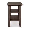 thumbnail image 3 of SIMPLIHOME Acadian SOLID WOOD 14 inch Wide Rectangle Rustic Narrow Side Table in Farmhouse Brown with Storage, 2 Shelves, for the Living Room and Bedroom, 3 of 5