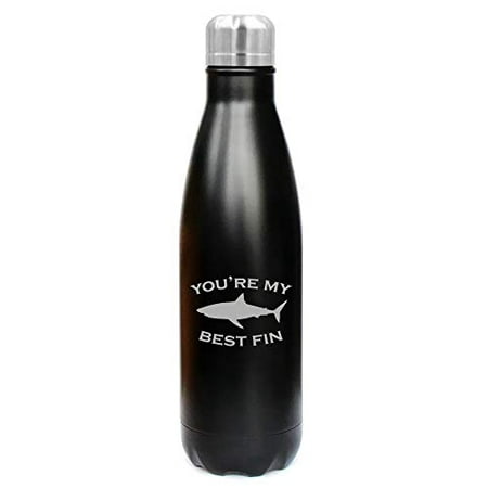 MIP Brand 17 oz. Double Wall Vacuum Insulated Stainless Steel Water Bottle Travel Mug Cup You're My Best Fin Friend Shark