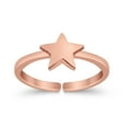 thumbnail image 2 of 6mm Star Toe Band Ring 925 Sterling Silver Thin Adjustable Stylish Rings For Women, 2 of 5