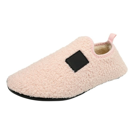 

ZAROYEAX Men and Ladies Couples Winter Solid Colour Home Indoor Cotton Slippers Soft Bottom Package with Thickened Velvet Warm Slippers