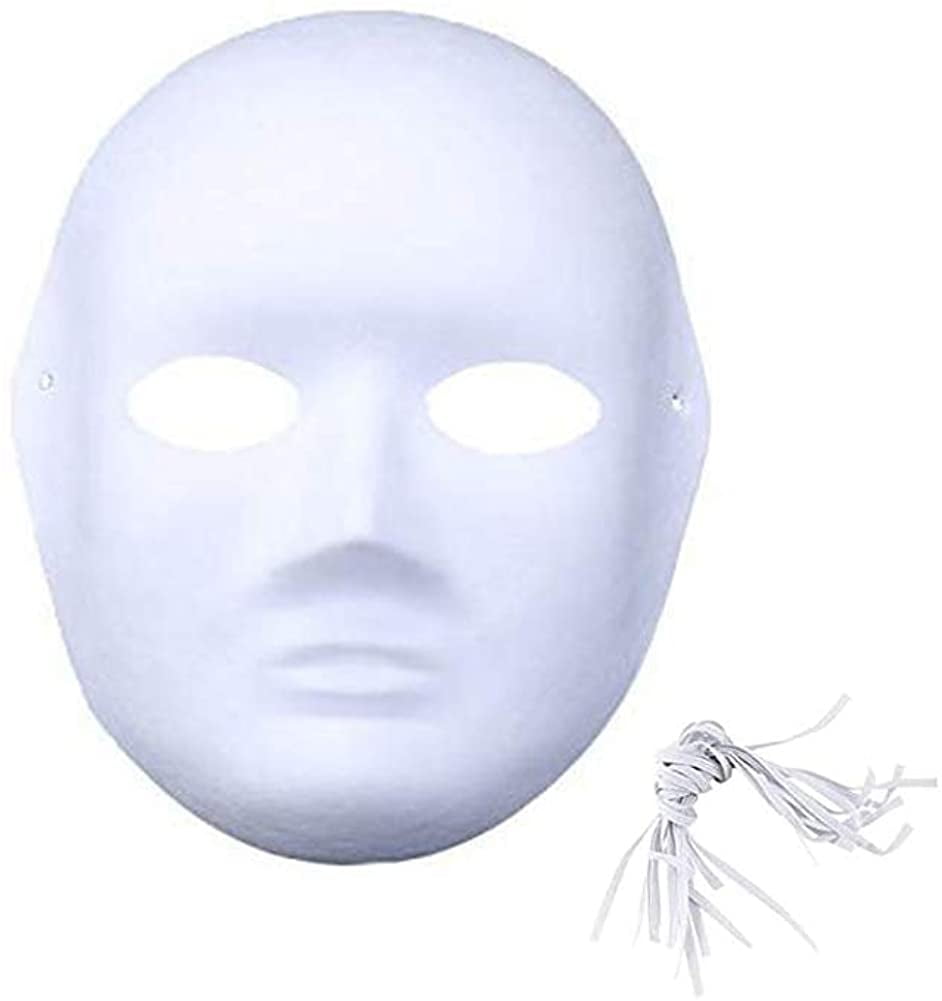 DIY White Paper Mask Pulp Blank Hand Painted Mask Personality Creative