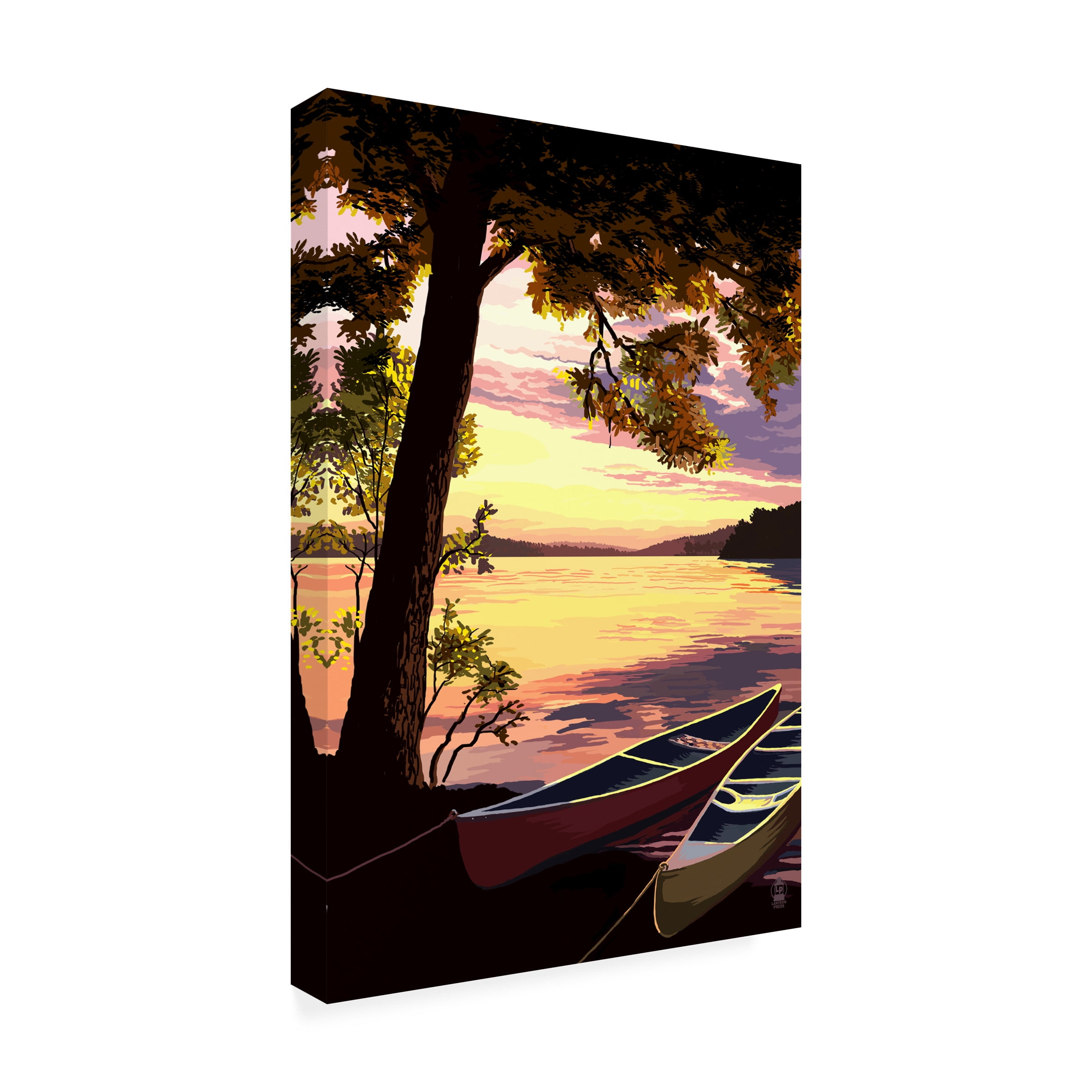 Lantern Press 'Canoes' Canvas Art