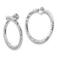 thumbnail image 2 of FB Jewels Leslie's 14K White Gold Polished & D/C Flexible Post Hoop Earrings, 2 of 3