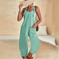 thumbnail image 4 of JINMGG Full Pants for Women Summer Womens Fashion Summer Solid Color Casual Sleeveless Suspender Jumpsuit, 4 of 6