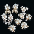thumbnail image 4 of 10 Pieces Pearl Rhinestone Button Flatback Brooch Embellishments for Wedding Decoration, 4 of 8