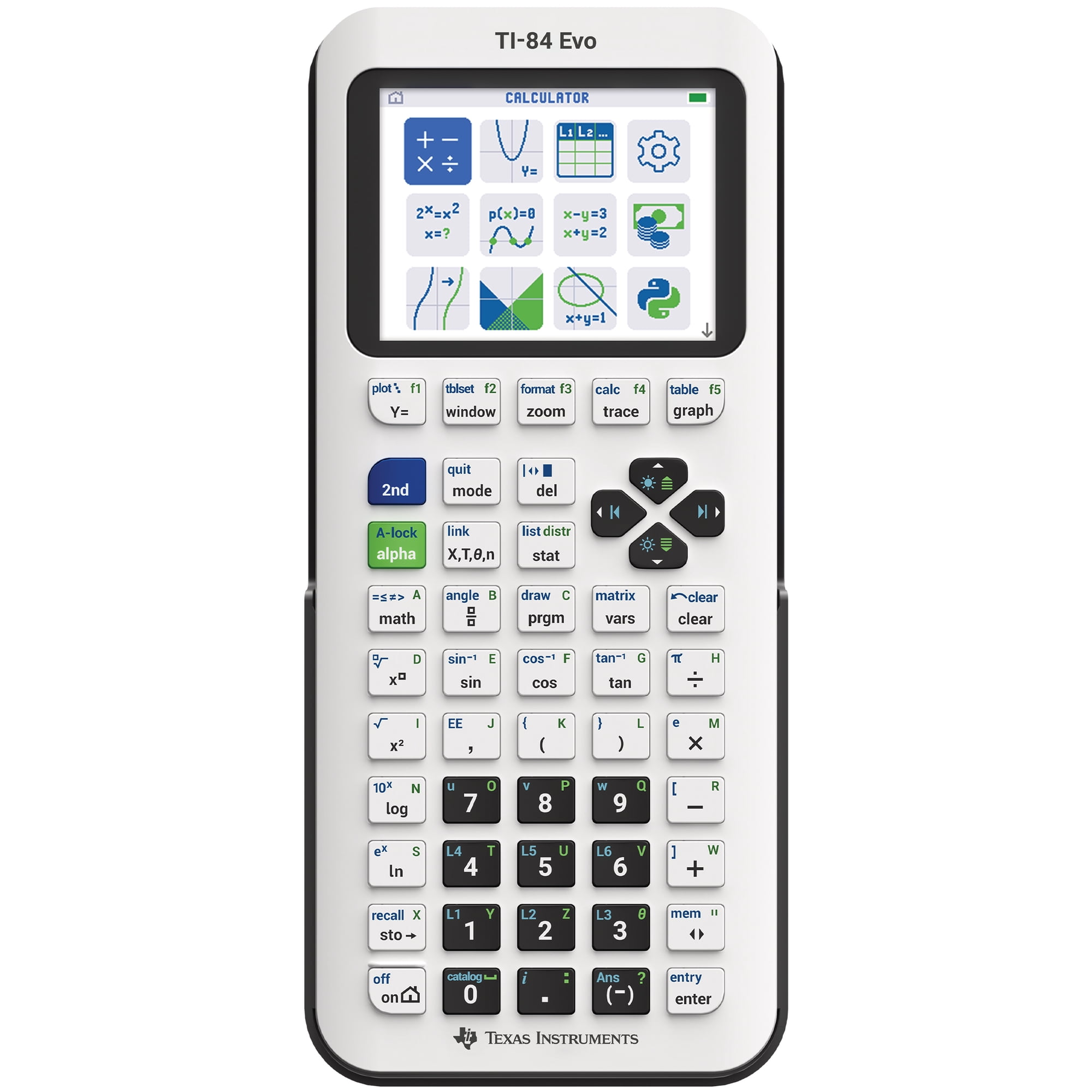 TI-84 Evo Graphing Calculator with Python for College, High School, and Middle School Students