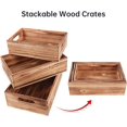 thumbnail image 4 of Wood Crates For Display,Rustic Crate Storage Decorative Boxes Set of 3,Large Wooden Nesting Box with Handles Farmhouse Container Basket Bin Home Decoration with Natural Wood Aroma, 4 of 8