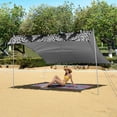 thumbnail image 6 of Portable Beach Tent Sun Shelter With Ground Pegs Water And Wind Resistant Sun Shade Canopy Angle Adjustable Classic Blacks Whites, 6 of 7