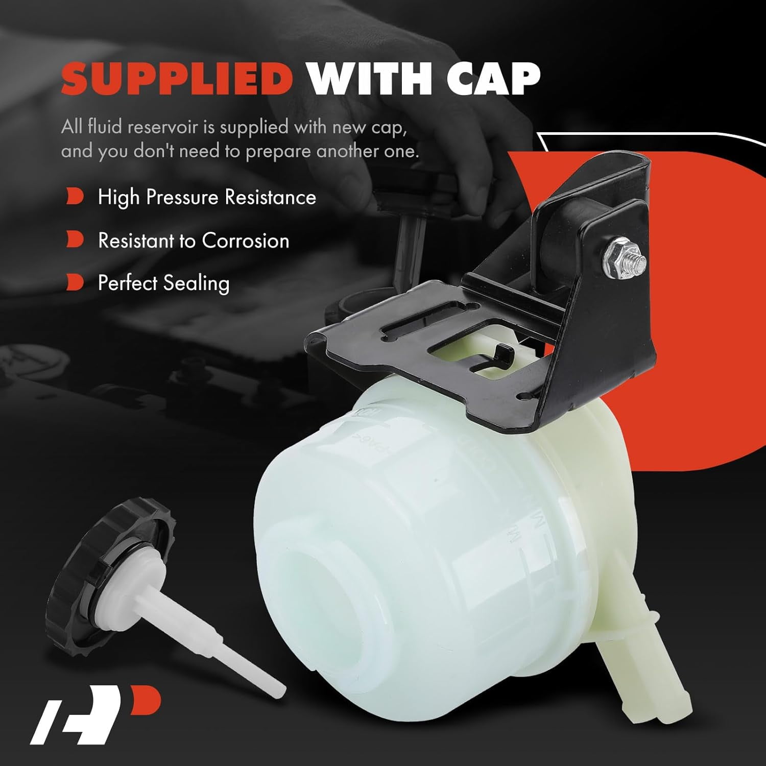 A-Premium Power Steering Reservoir/Tank with Cap & Bracket Compatible with Toyota Tundra 2000-2006, Sequoia 2001-2007, V8 4.7L