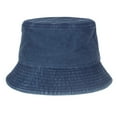 thumbnail image 2 of Clearance! Fdelink Bucket Hat Sun UV Protection Hat Women Men Sunscreen Sun Protection Outdoor Solid Color Fisherman's Hat Basin Cap Dark Blue, 2 of 3