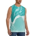 thumbnail image 2 of Yiaed Teal Turquoise 1 Print Men's Singlet Vests Summer Running Muscle Tank Tops Gym Undershirt Round Neck Sleeveless for man, 2 of 5