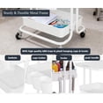 thumbnail image 5 of Alexent 3-Tier Rolling Storage Cart with Table Top, Sturdy Metal Utility Cart with Wheels & Hanging Cups, Rolling Organizer Trolley for Home Kitchen, White, 5 of 8