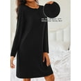 thumbnail image 3 of Avidlove Women's 2 Pack Nightgowns Long Sleeve Henley Neck Pajamas Dress with Soft Round Neck Nightshirts Sleepwear, 3 of 7