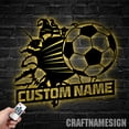 thumbnail image 3 of Craftnamesign Custom Soccer Ball Metal Wall Art LED Light, Soccer Player Name Sign, Soccer Gifts, 3 of 5